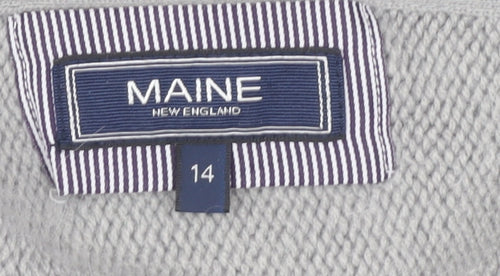 Maine New England Women's Grey Open Front Cardigan Size 14, Knitwear