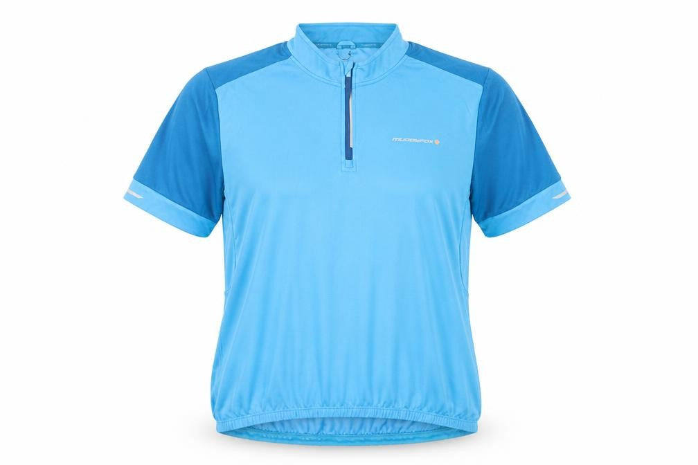 Front view of Muddyfox Blue 2XL unisex cycling t-shirt