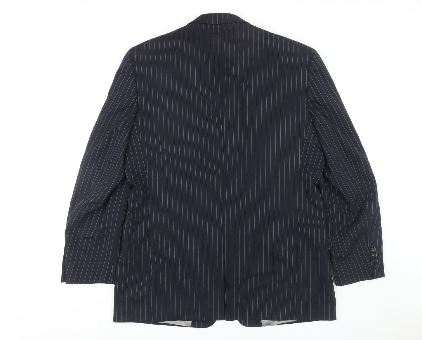 Next Men's Blue Striped Blazer 44L Regular Fit Jacket