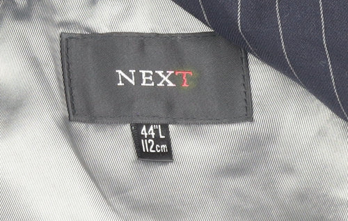 Next Men's Blue Striped Blazer 44L Regular Fit Jacket