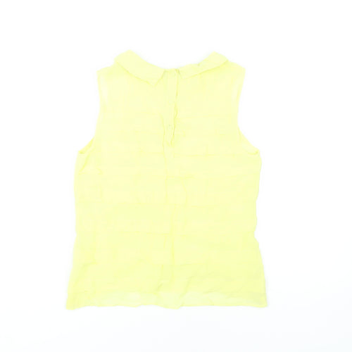 Whistles Women's Yellow Sleeveless Collared Blouse Size 8