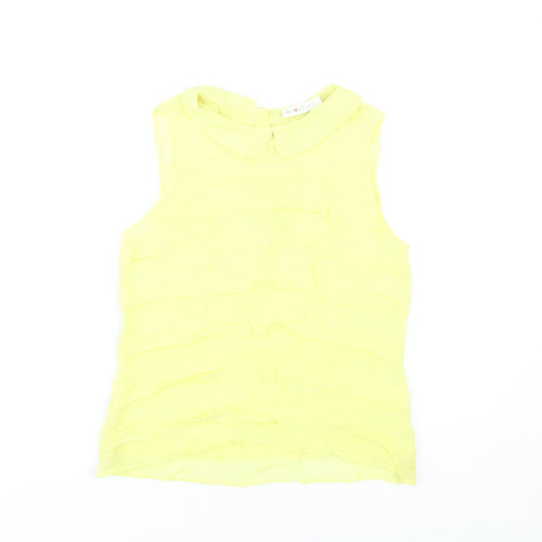 Whistles Women's Yellow Sleeveless Collared Blouse Size 8