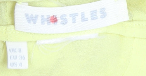 Whistles Women's Yellow Sleeveless Collared Blouse Size 8