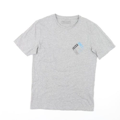Jack & Jones Men's Grey Crew Neck T-Shirt, Size S