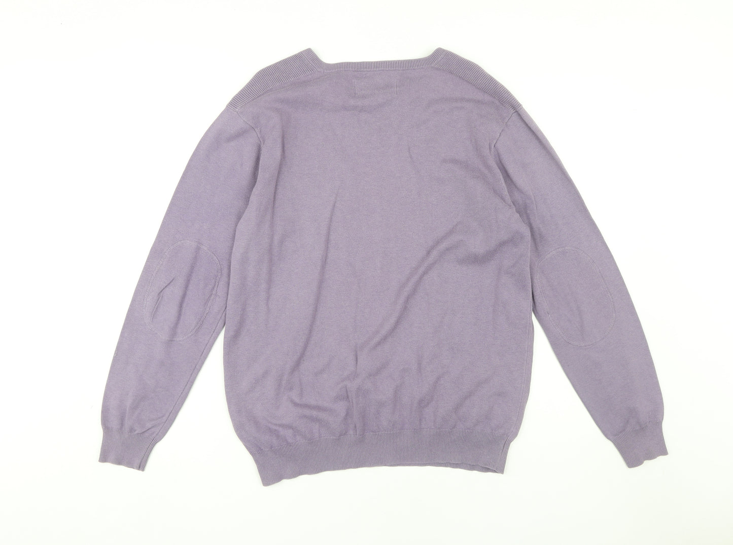 Jasper Conran Men's Purple V-Neck Jumper - Size L
