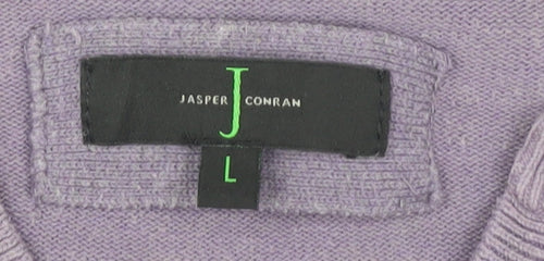 Jasper Conran Men's Purple V-Neck Jumper - Size L