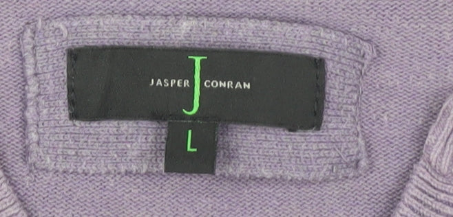 Jasper Conran Men's Purple V-Neck Jumper - Size L