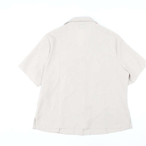 Honor Millburn Women's Beige Classic Short Sleeve Blouse