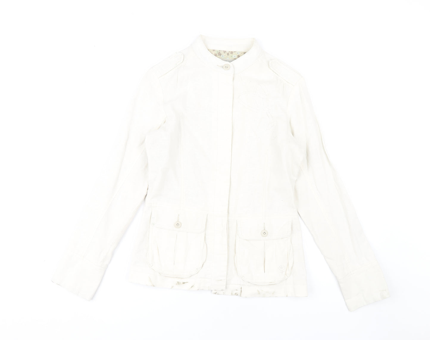 Fat Face Women's Ivory Floral Button Jacket