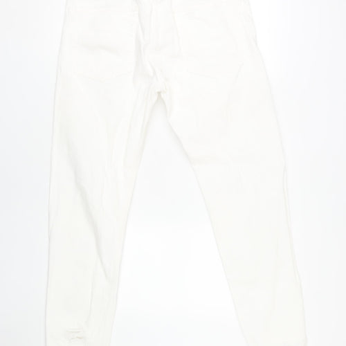 Jack & Jones Men's White Distressed Denim Jeans