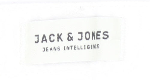 Jack & Jones Men's White Distressed Denim Jeans