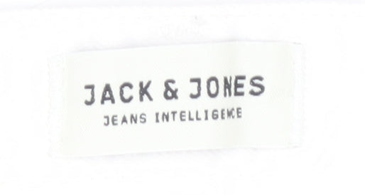 Jack & Jones Men's White Distressed Denim Jeans