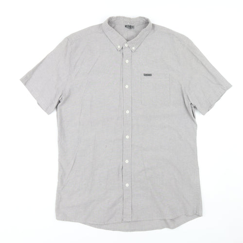 Firetrap Men's Grey XL Short Sleeve Casual Shirt