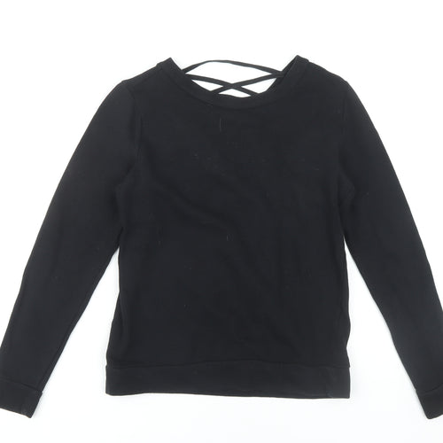 Jacqueline de Yong Women's Black Lace-Up Sweatshirt S