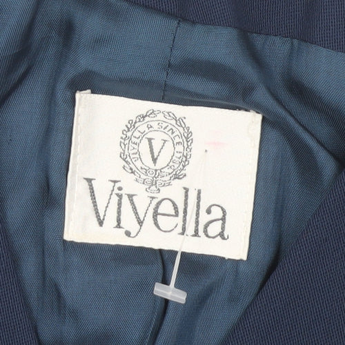 Viyella Women's Blue Jacket, Button Accents, UK 8, Wool Blend