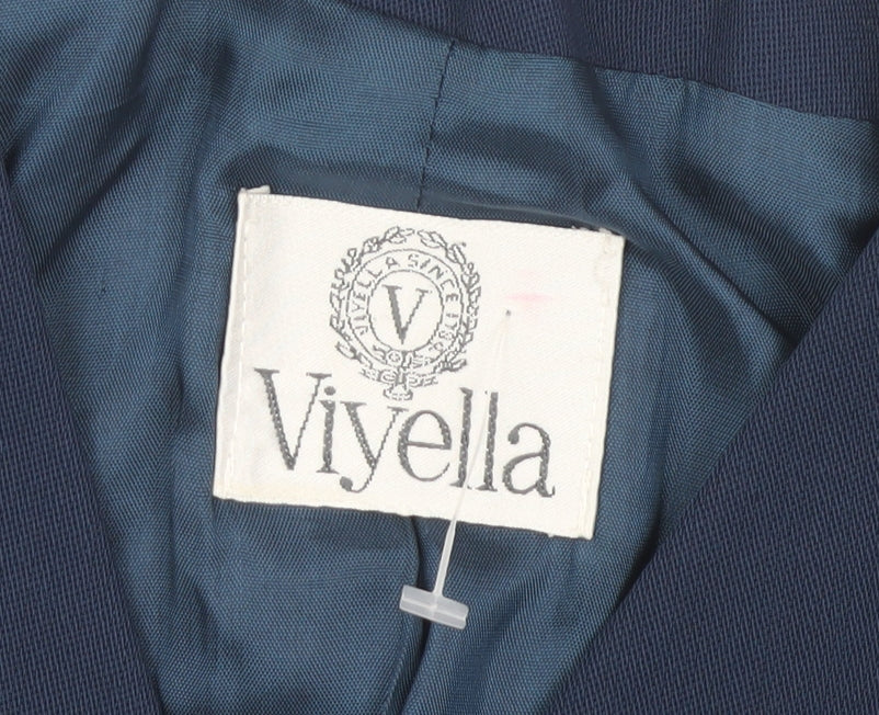 Viyella Women's Blue Jacket, Button Accents, UK 8, Wool Blend