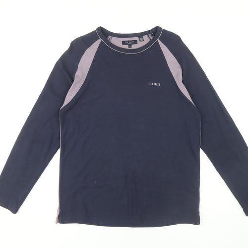 Ted Baker Men's Blue Crew Neck Long Sleeve T-Shirt M