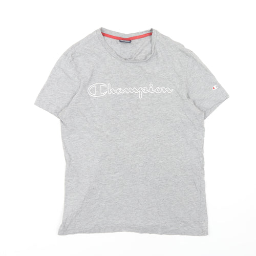 Champion Men's Grey Logo T-Shirt Size S