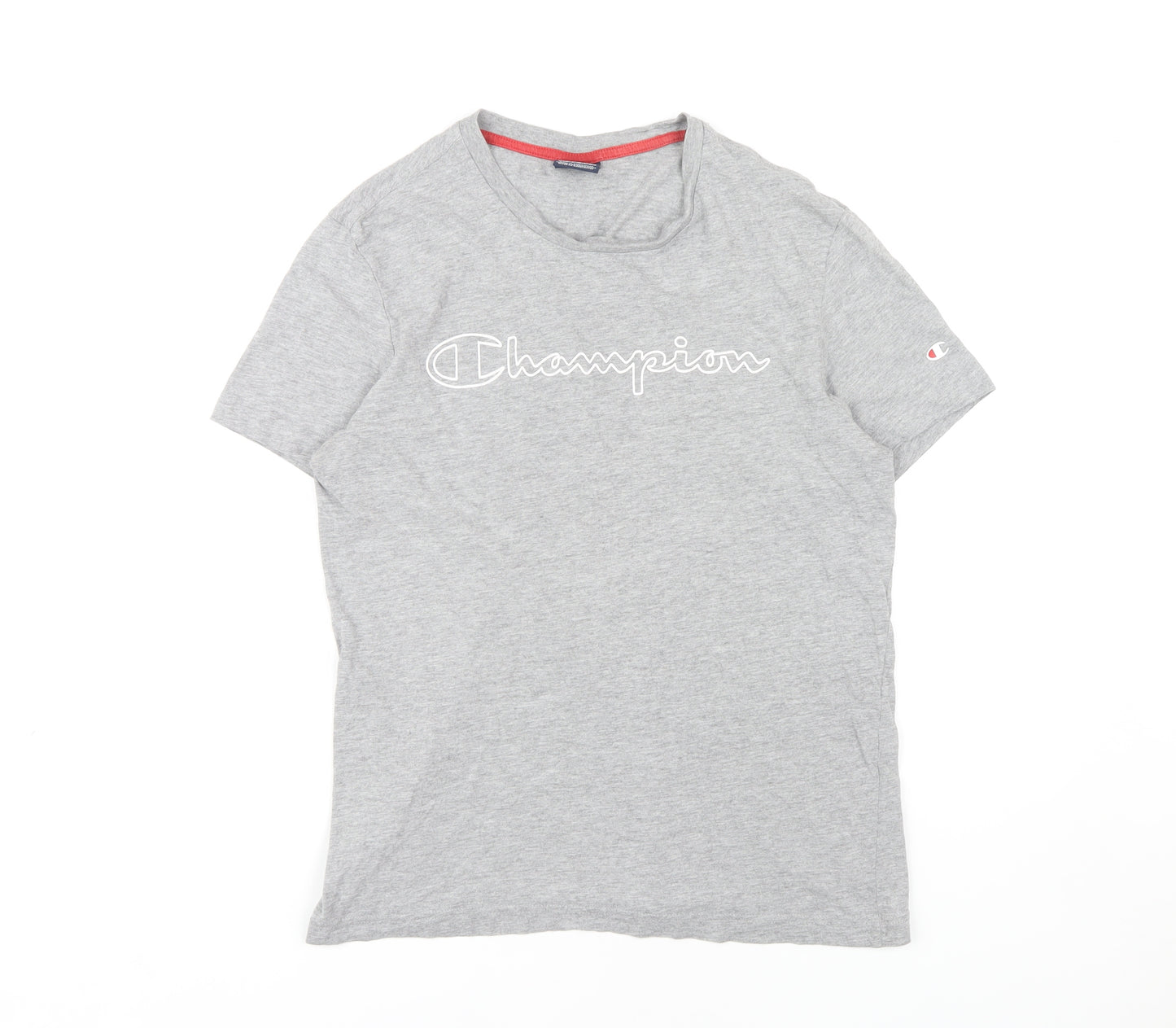 Champion Men's Grey Logo T-Shirt Size S