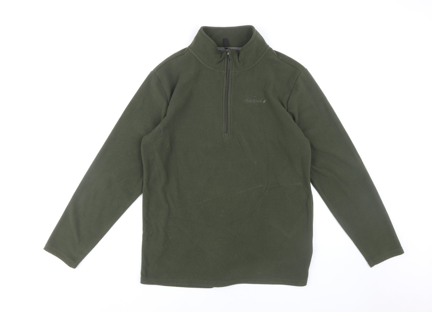 Peter Storm Men's Green Fleece 1/4 Zip Hoodie Size S