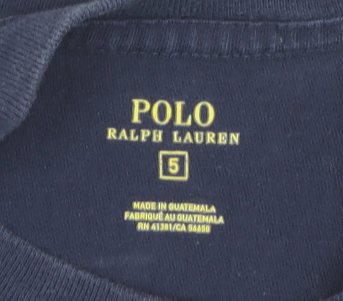 Polo Ralph Lauren Boys' Blue T-Shirt, Logo, Size 5 Years