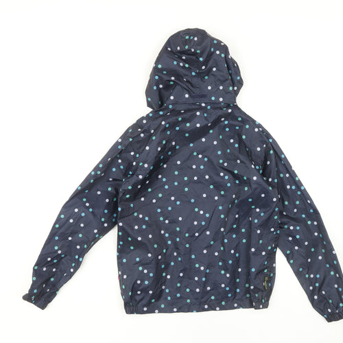 Gelert Girls Blue Polka Dot Rain Coat, 9-10Y, Waterproof, Hooded