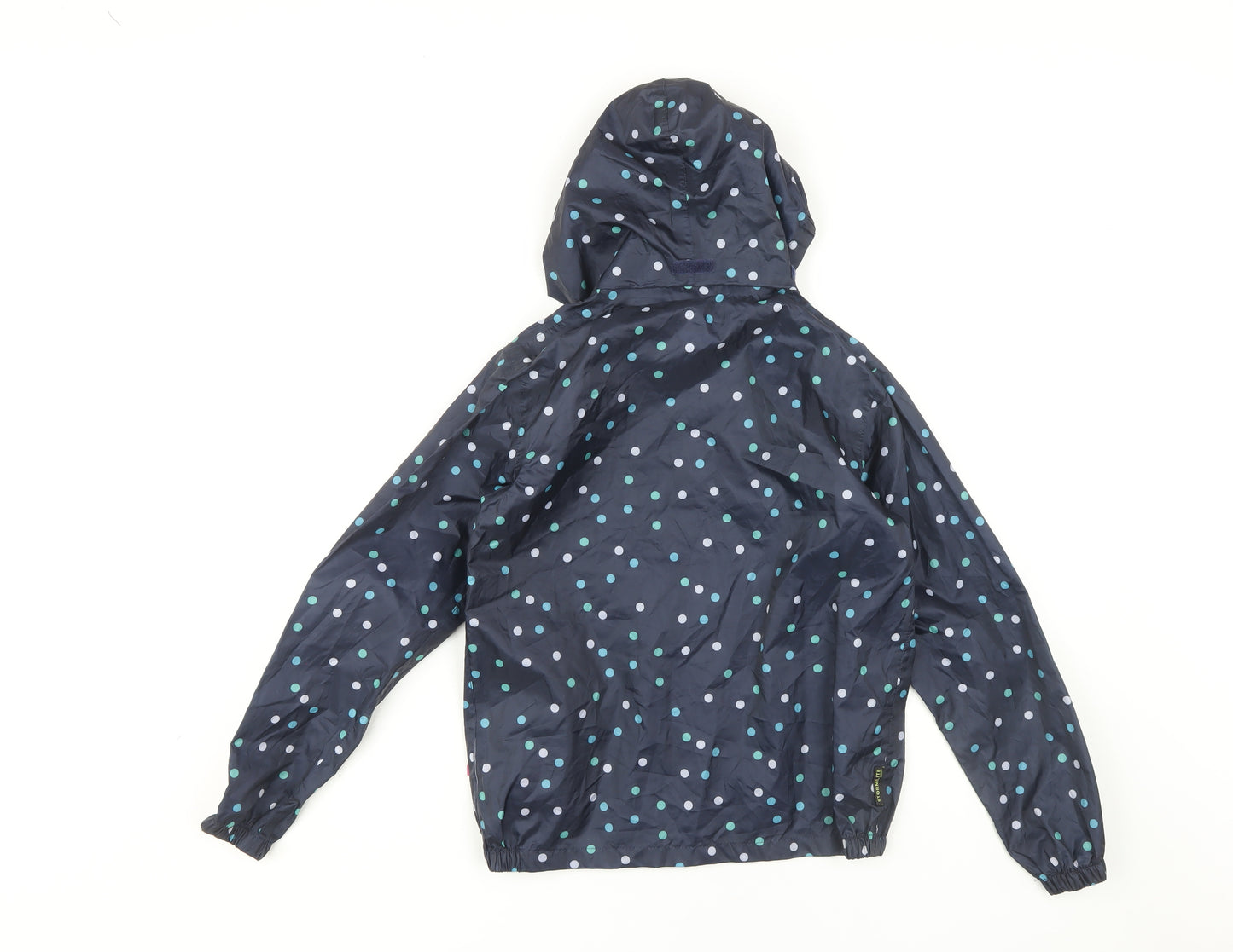 Gelert Girls Blue Polka Dot Rain Coat, 9-10Y, Waterproof, Hooded