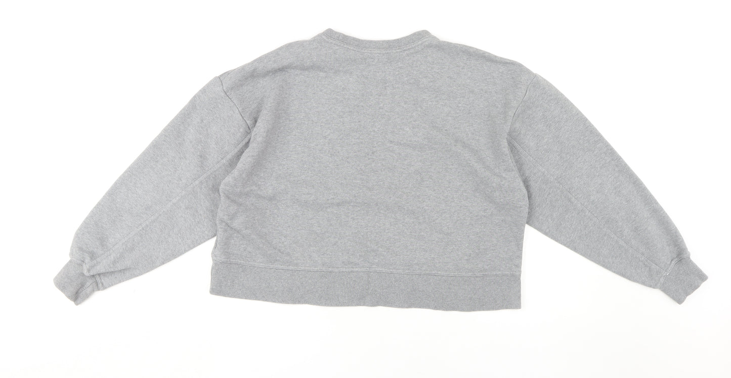 Nike Women's Grey Pullover Sweatshirt, S, Logo