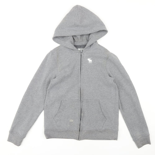 Abercrombie Kids Boys Grey Full Zip Hoodie, Size 16 Years