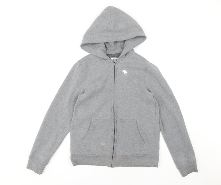 Abercrombie Kids Boys Grey Full Zip Hoodie, Size 16 Years