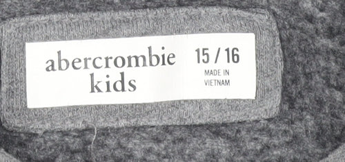 Abercrombie Kids Boys Grey Full Zip Hoodie, Size 16 Years