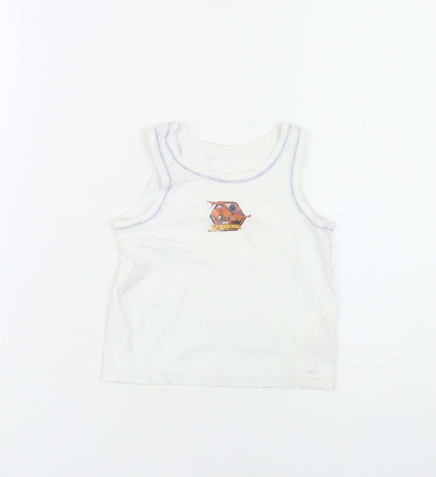 Marvel Boys White Spiderman Tank Top 3-4 Years