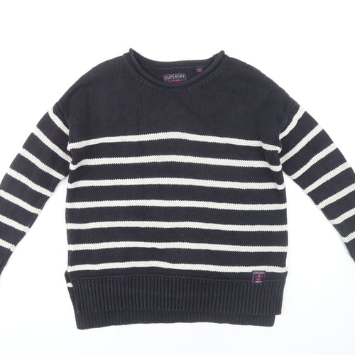 Superdry Women's Black Striped Pullover Jumper S