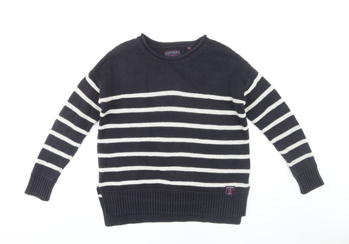 Superdry Women's Black Striped Pullover Jumper S
