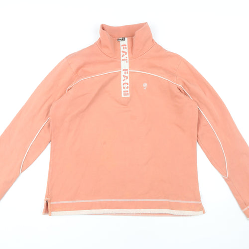 Fat Face Women's Pink Zip Sweatshirt Size 12