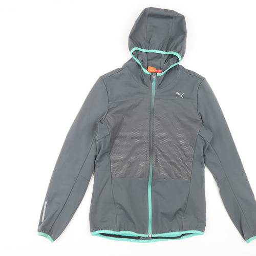 Puma Women's Grey Windbreaker Jacket Size 8