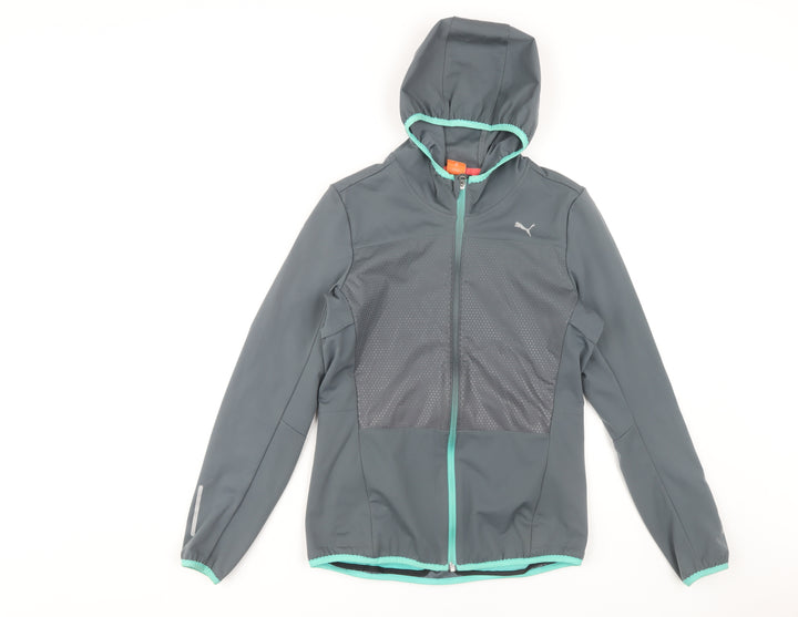 Puma Women's Grey Windbreaker Jacket Size 8