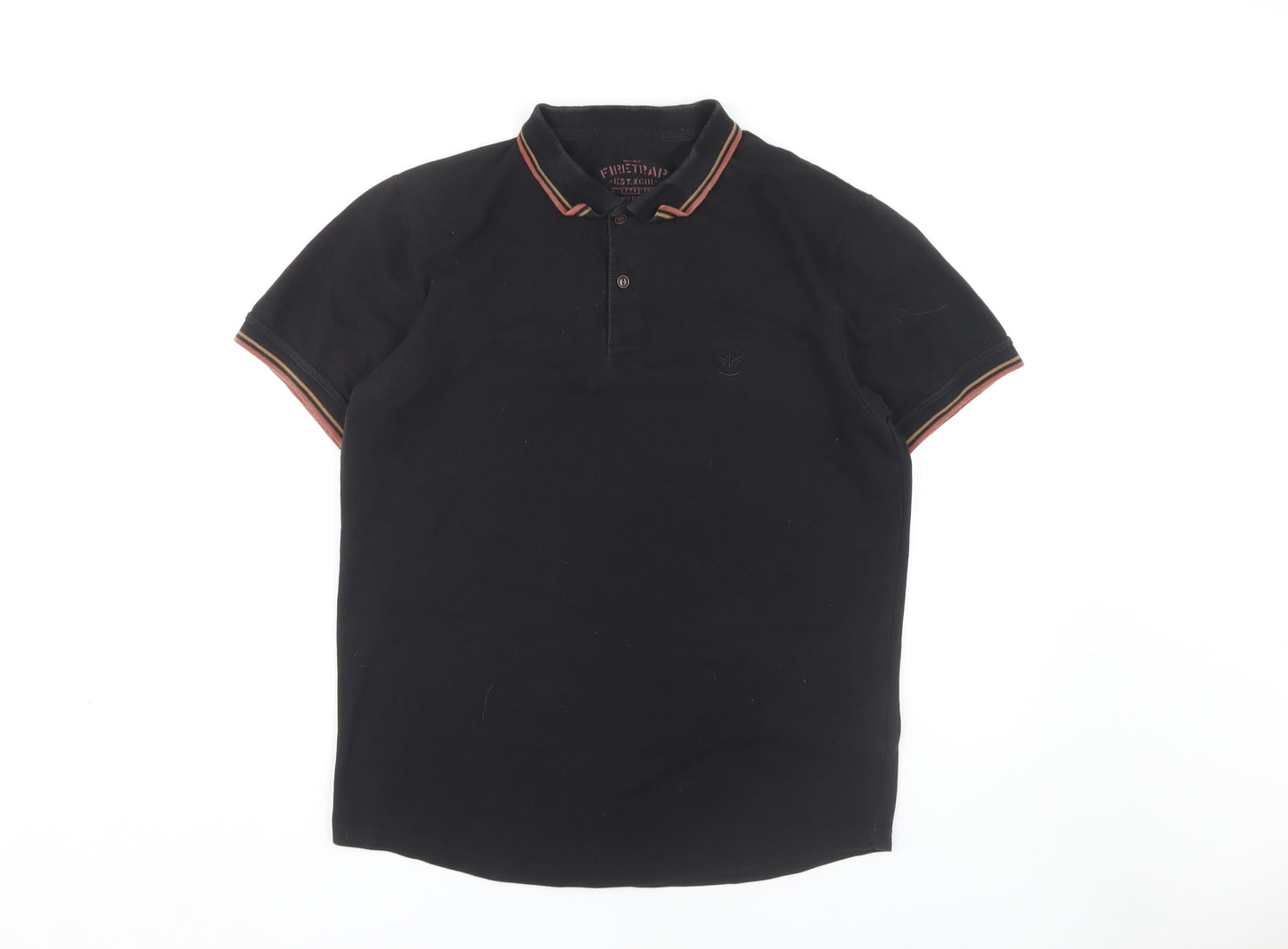 Firetrap Men's Black Short Sleeve Polo Shirt