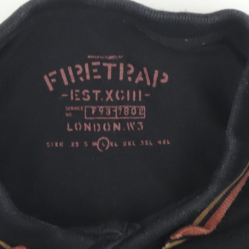 Firetrap Men's Black Short Sleeve Polo Shirt