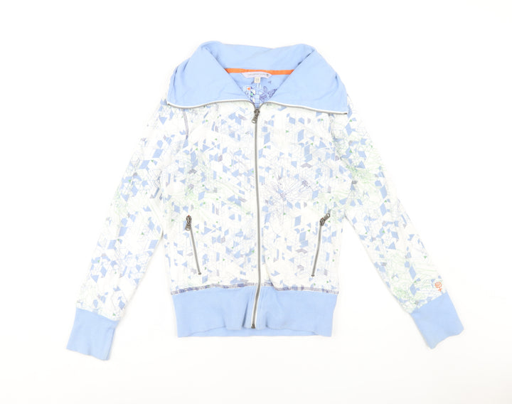 Fat Face Girls Blue Geometric Full Zip Hoodie 12Y