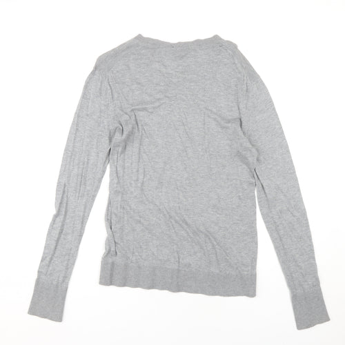 Armani Exchange Men's Grey V-Neck Pullover Jumper S