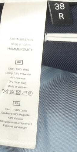 T.M.Lewin Men's Blue Blazer 38R Regular Fit Wool