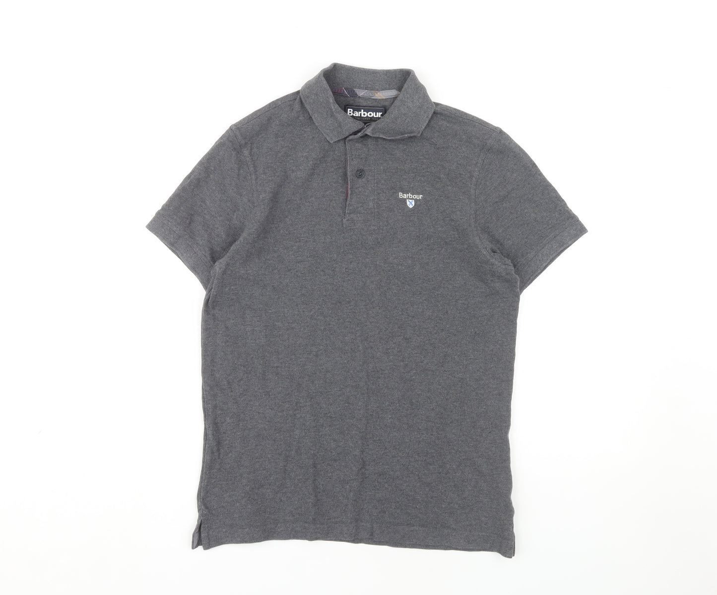 Barbour Men's Grey Polo Shirt, Size S, Short Sleeve