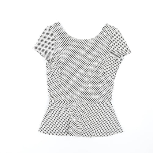 Banana Republic Women's XS Black White Geometric Blouse