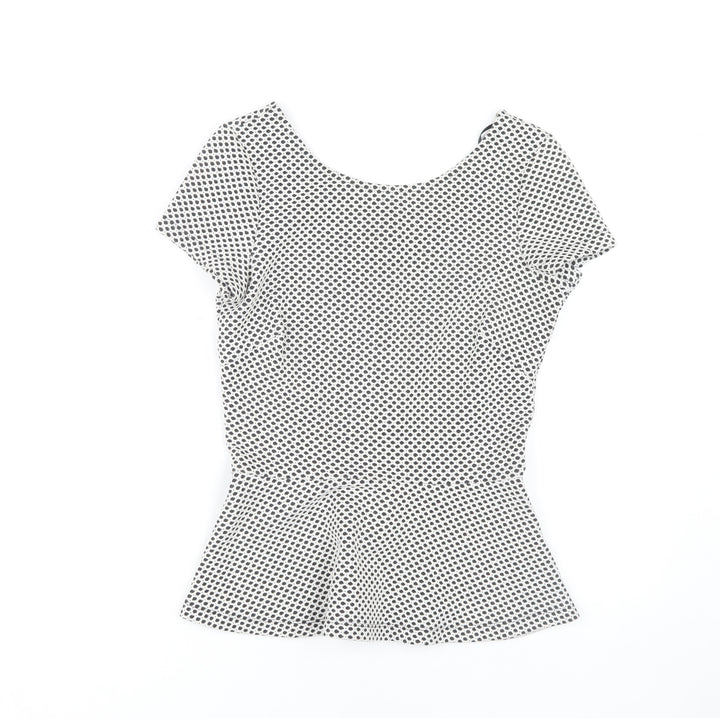 Banana Republic Women's XS Black White Geometric Blouse