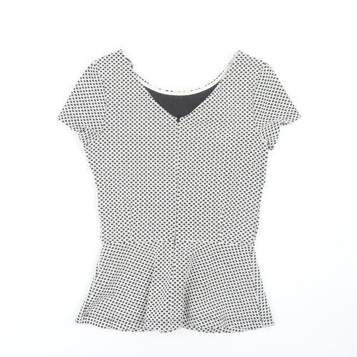 Banana Republic Women's XS Black White Geometric Blouse