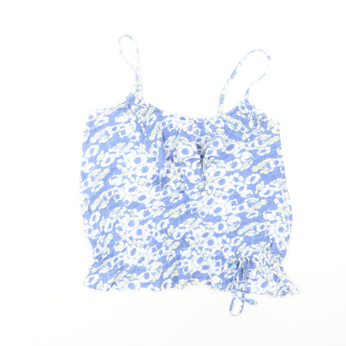 Mantaray Women's Blue Floral Camisole Tank Top, Size 8