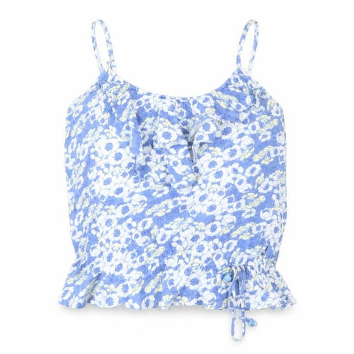 Mantaray Women's Blue Floral Camisole Tank Top, Size 8
