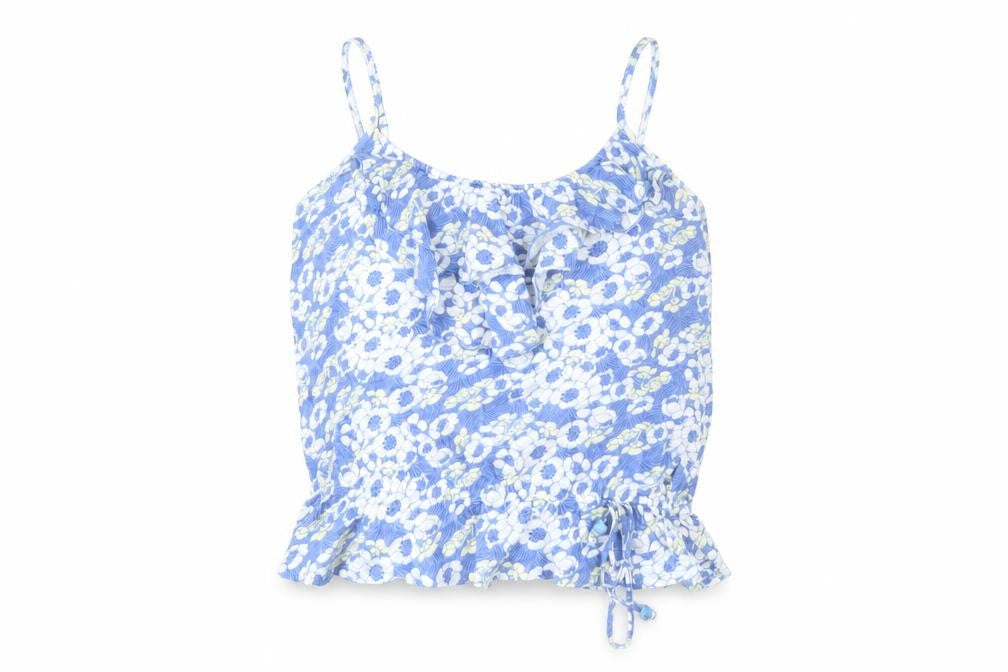 Mantaray Women's Blue Floral Camisole Tank Top, Size 8