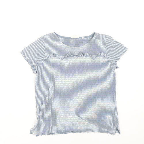 Fat Face Women’s Blue Striped T-Shirt, Size S, Cotton